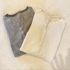 2 L.L. Bean Women’s Waffle-Knit Henley’s